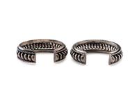 Pair of Matching Navajo Silver Cuff Bracelets