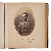 [MILITARIA - CIVIL WAR]. West Point album featuring 34 portraits of faculty, staff, and cadets, many of whom would serve in the Civil War, 1859.