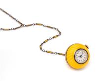 A Sterling Silver and Enamel Boule Pendant Watch Necklace, Swiss,