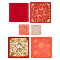 Ferragamo, Four Silk & Two Cotton Scarves