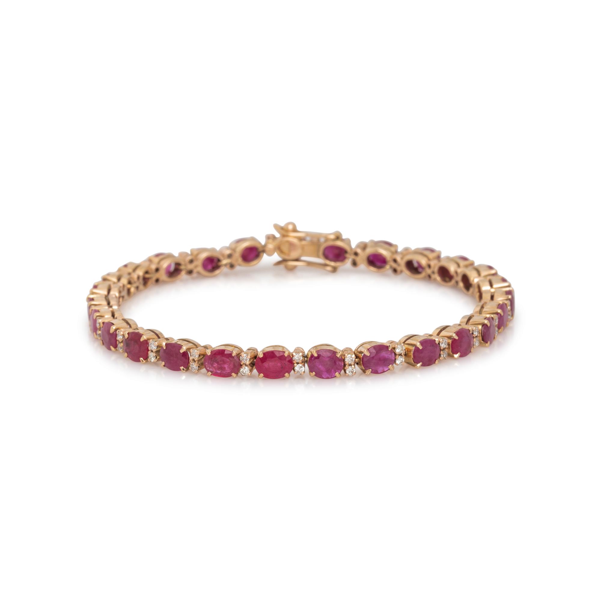 YELLOW GOLD, RUBY AND DIAMOND BRACELET