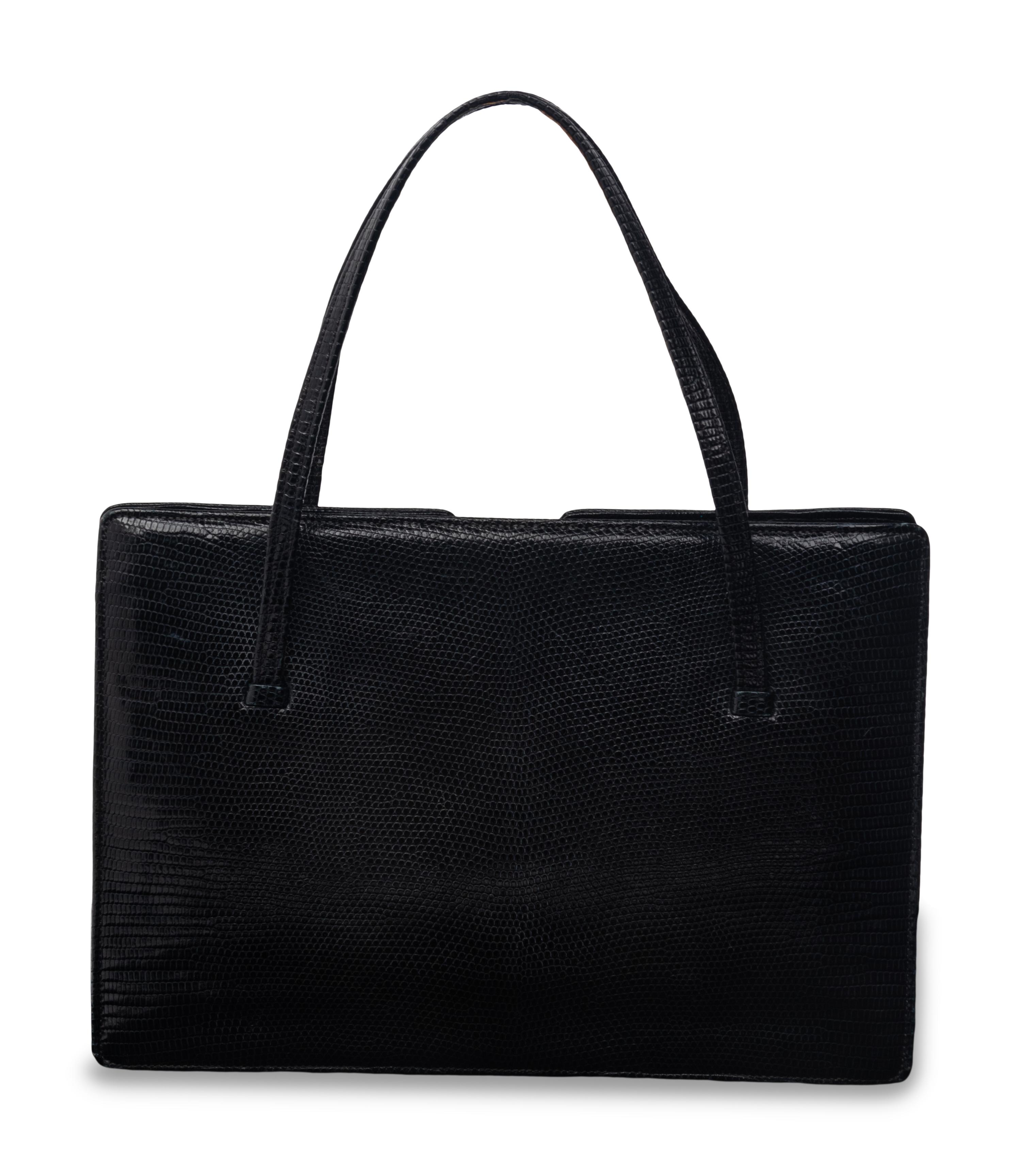 WALLIS SIMPSON, THE DUCHESS OF WINDSOR, NAVY LIZARD HANDBAG