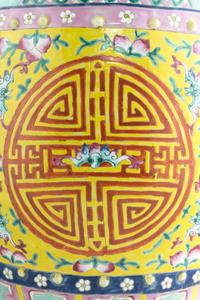 A Pair of Chinese Enameled Porcelain Garden Seats