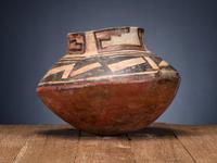 San Lazaro Pueblo Polychrome Pottery Olla