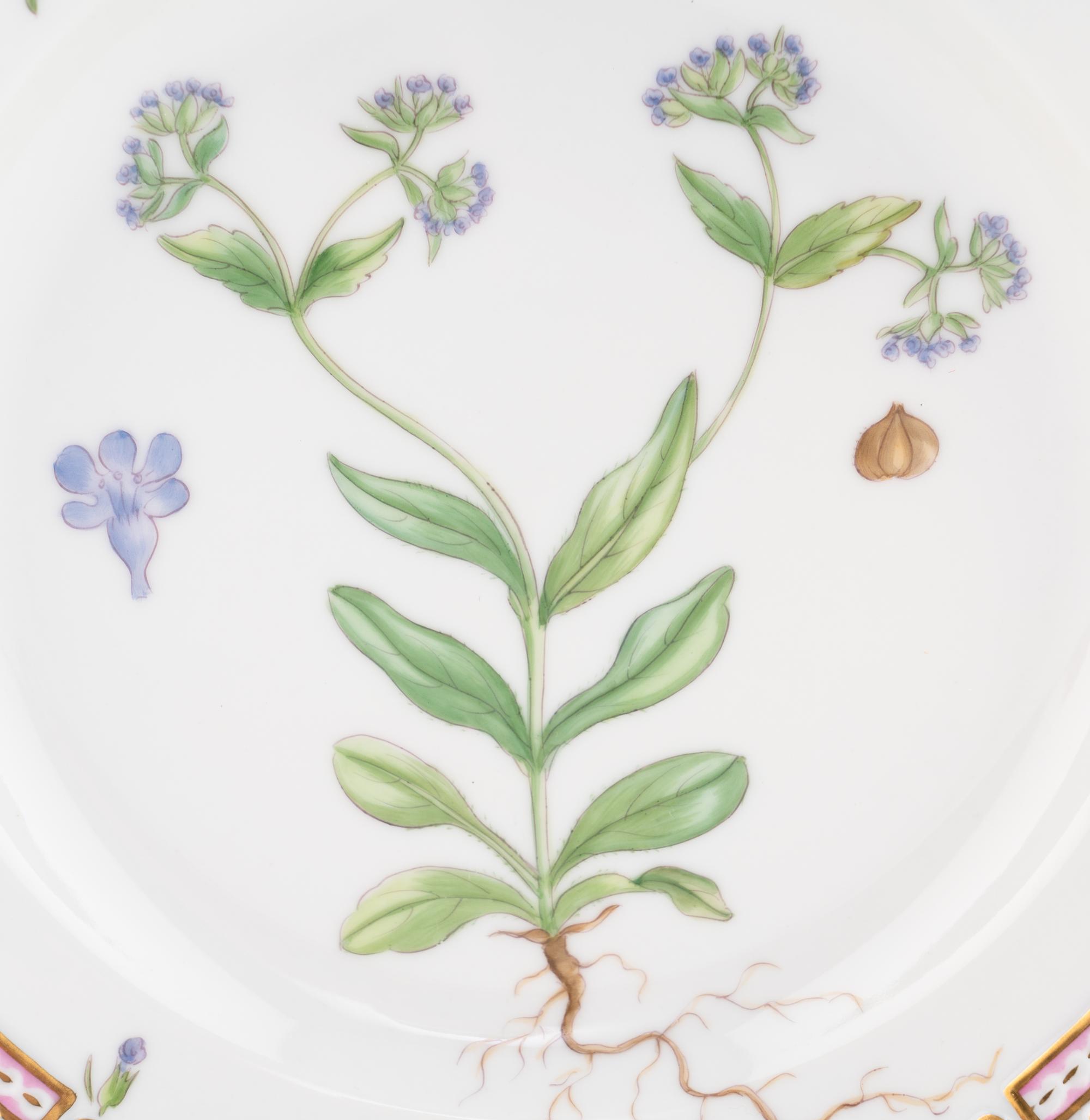 A Set of Eight Royal Copenhagen Flora Danica Porcelain Salad Plates