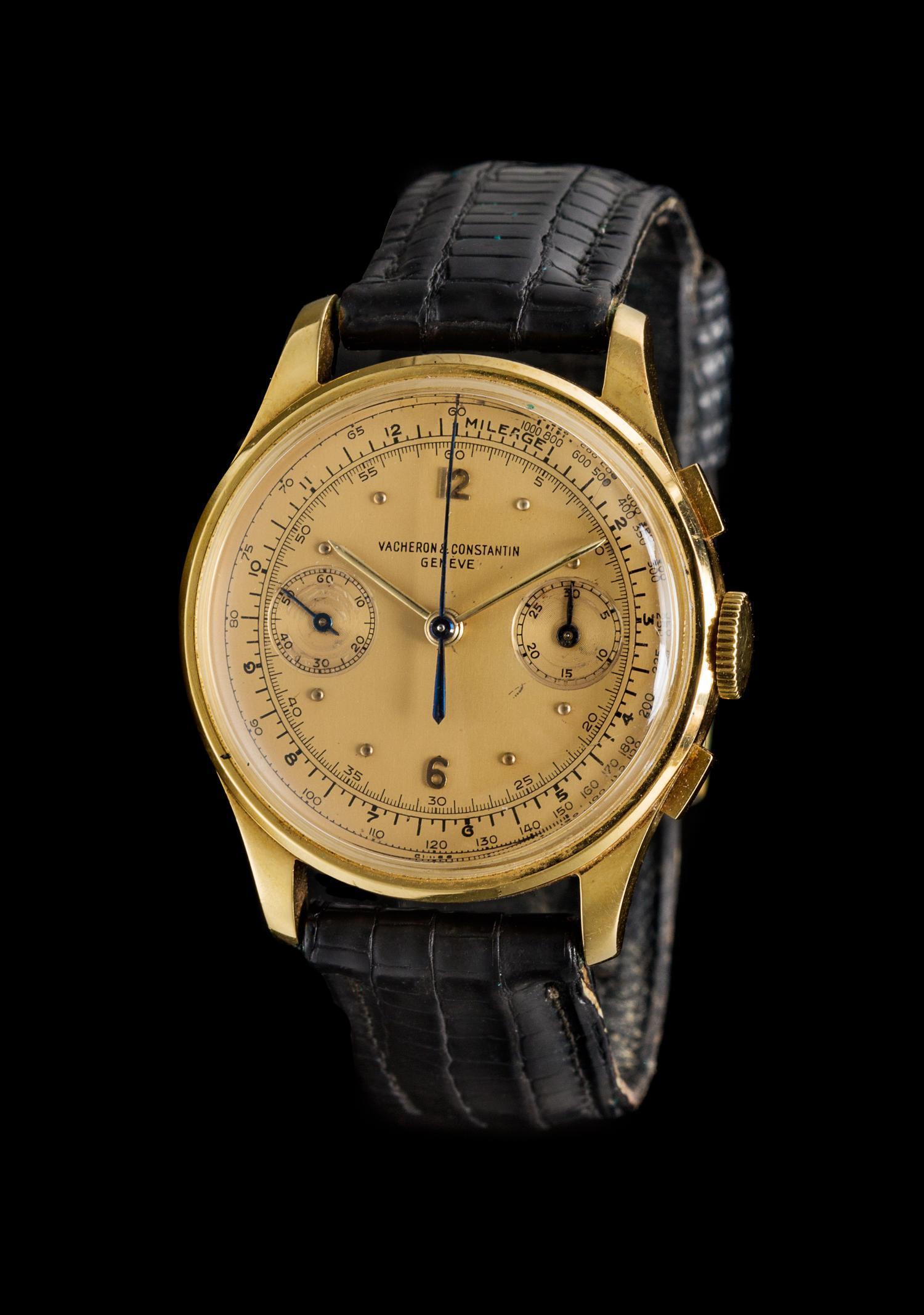 An 18 Karat Yellow Gold Chronograph Wristwatch, Vacheron Constantin,