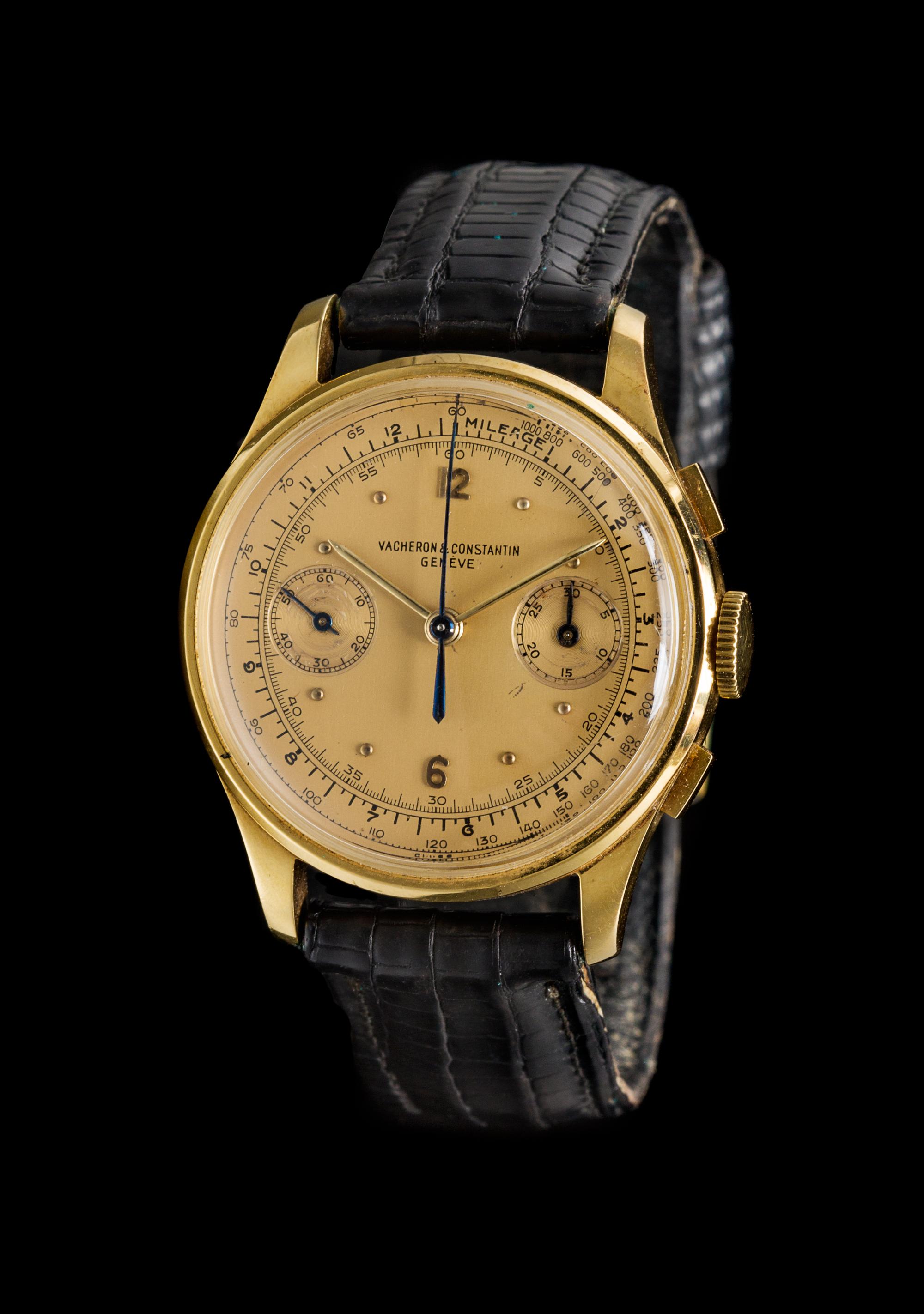 An 18 Karat Yellow Gold Chronograph Wristwatch, Vacheron Constantin,