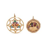 COLLECTION OF YELLOW GOLD AND MULTIGEM CHARMS