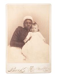 [EARLY PHOTOGRAPHY]. A group of 3 cabinet photographs of African American women and white infants, incl. 2 views taken during the same sitting.