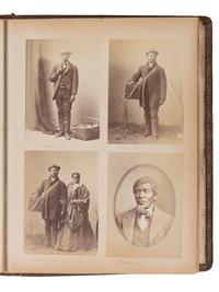 [EARLY PHOTOGRAPHY - AFRICAN AMERICANA]. Yale College, 1872 . Album containing photographs of faculty, students, and staff, highlighted by 5 portraits of African American subjects.