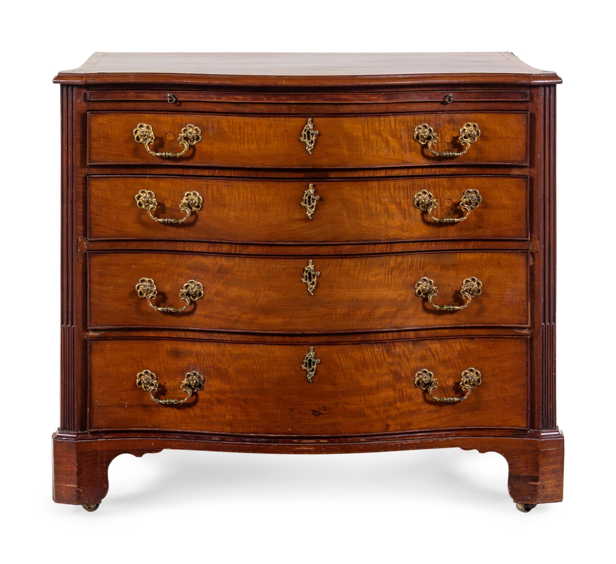 A George III Style Mahogany Serpentine-Front Chest of Drawers
