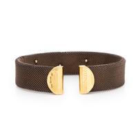 Sabbadini, Woven Steel, Yellow Gold, and Diamond Cuff Bracelet
