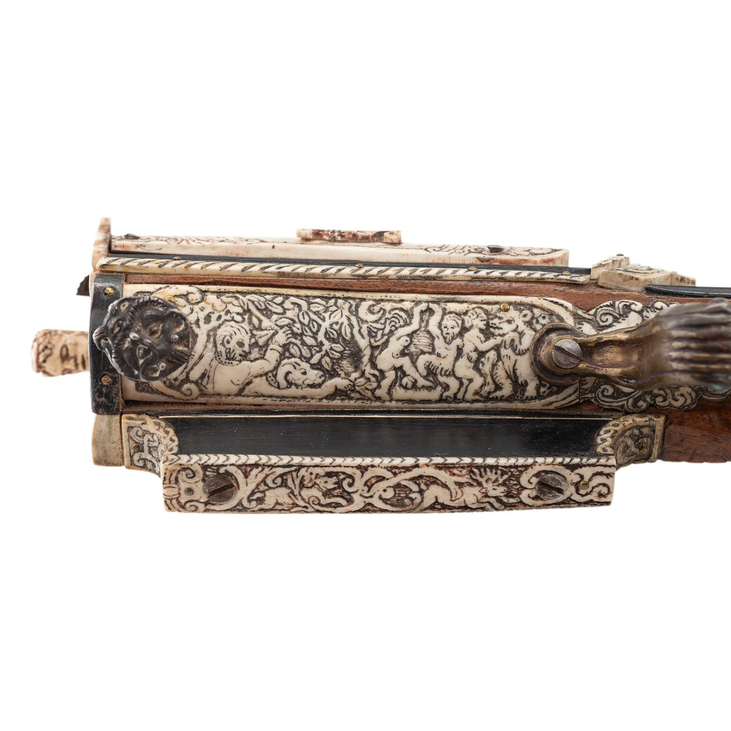 Contemporary Snaphance Rifle with Heavily Decorated Inlays by John B. Derrick (American, b.1936)