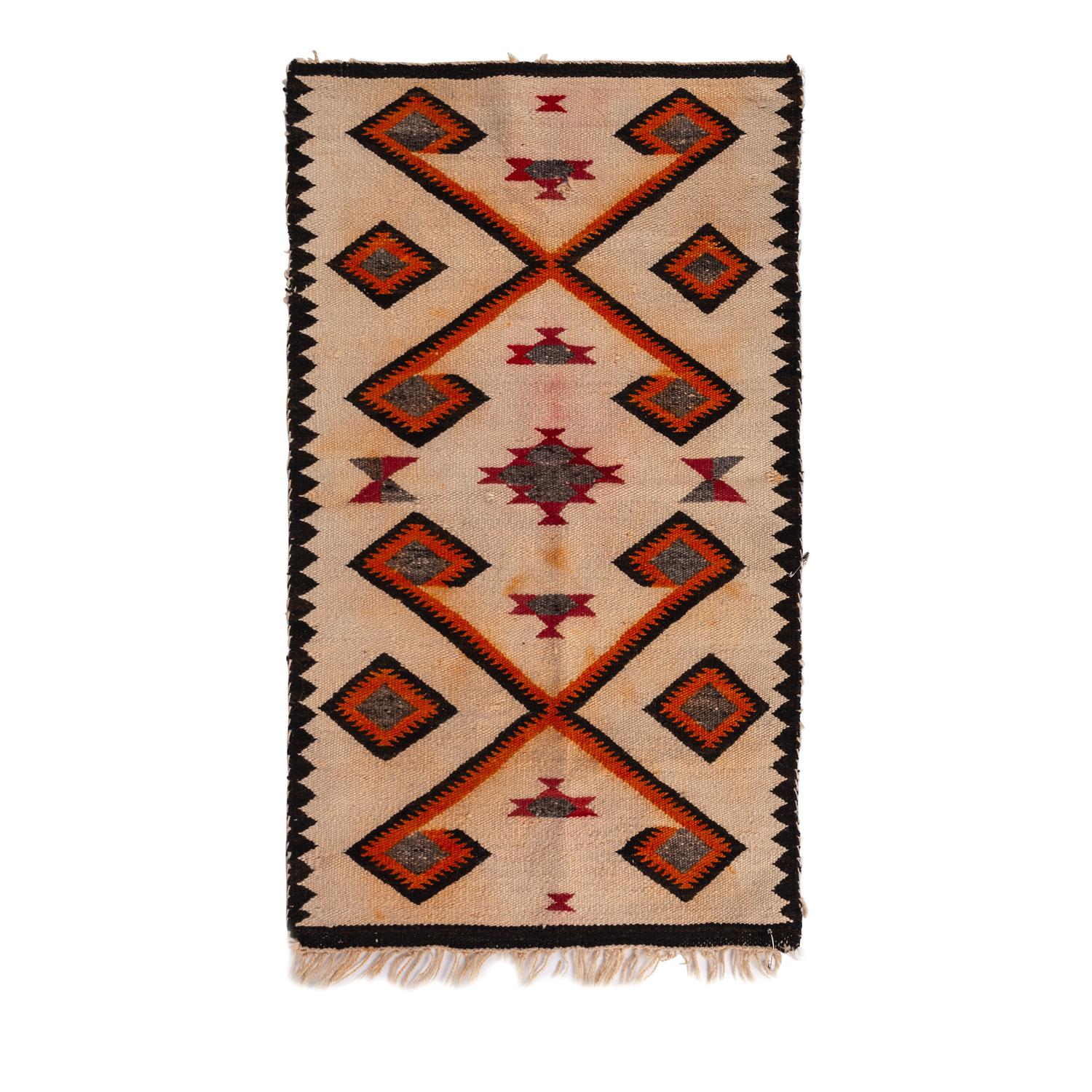 Hopi Pottery Jar and Navajo Regional Weaving / Rug