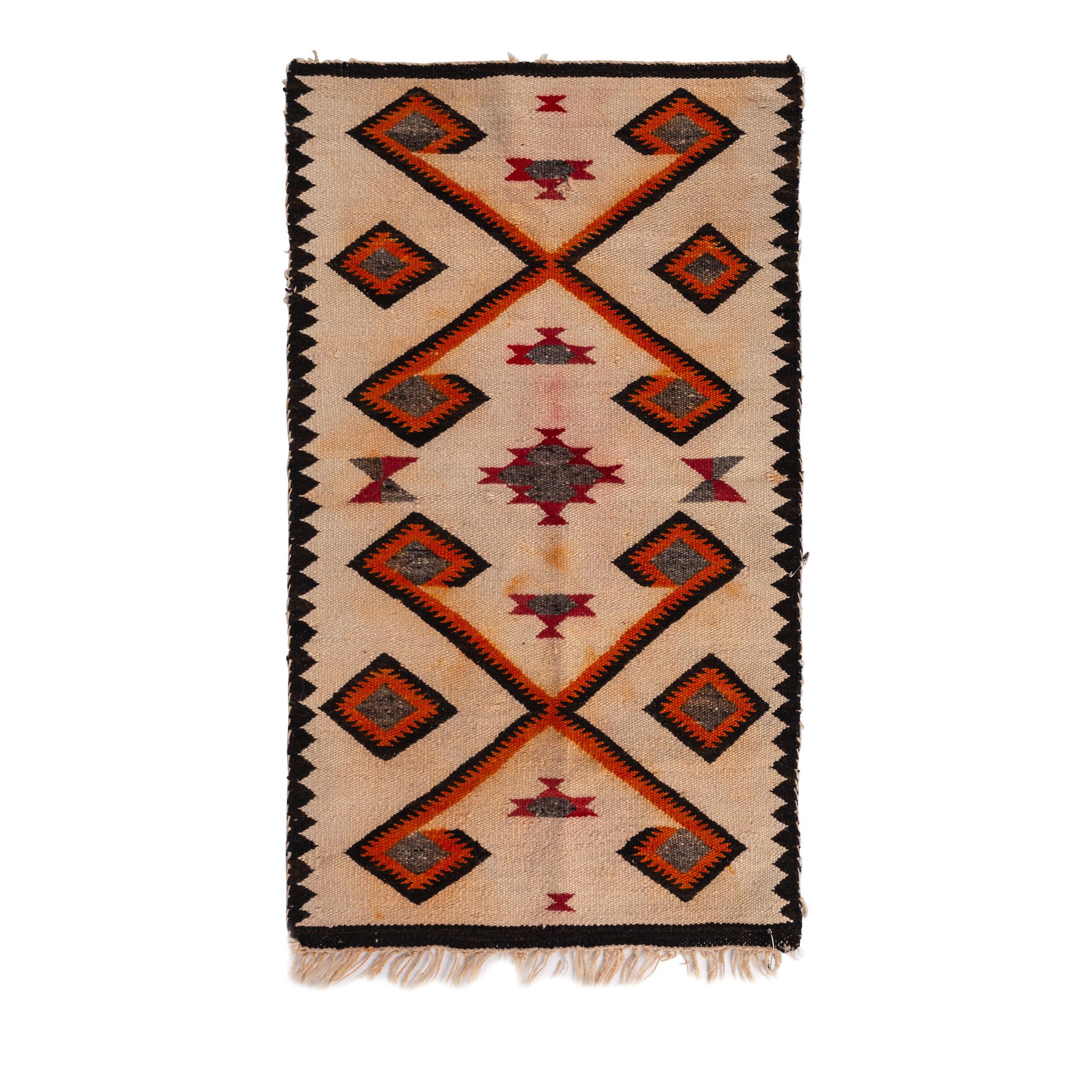 Hopi Pottery Jar and Navajo Regional Weaving / Rug