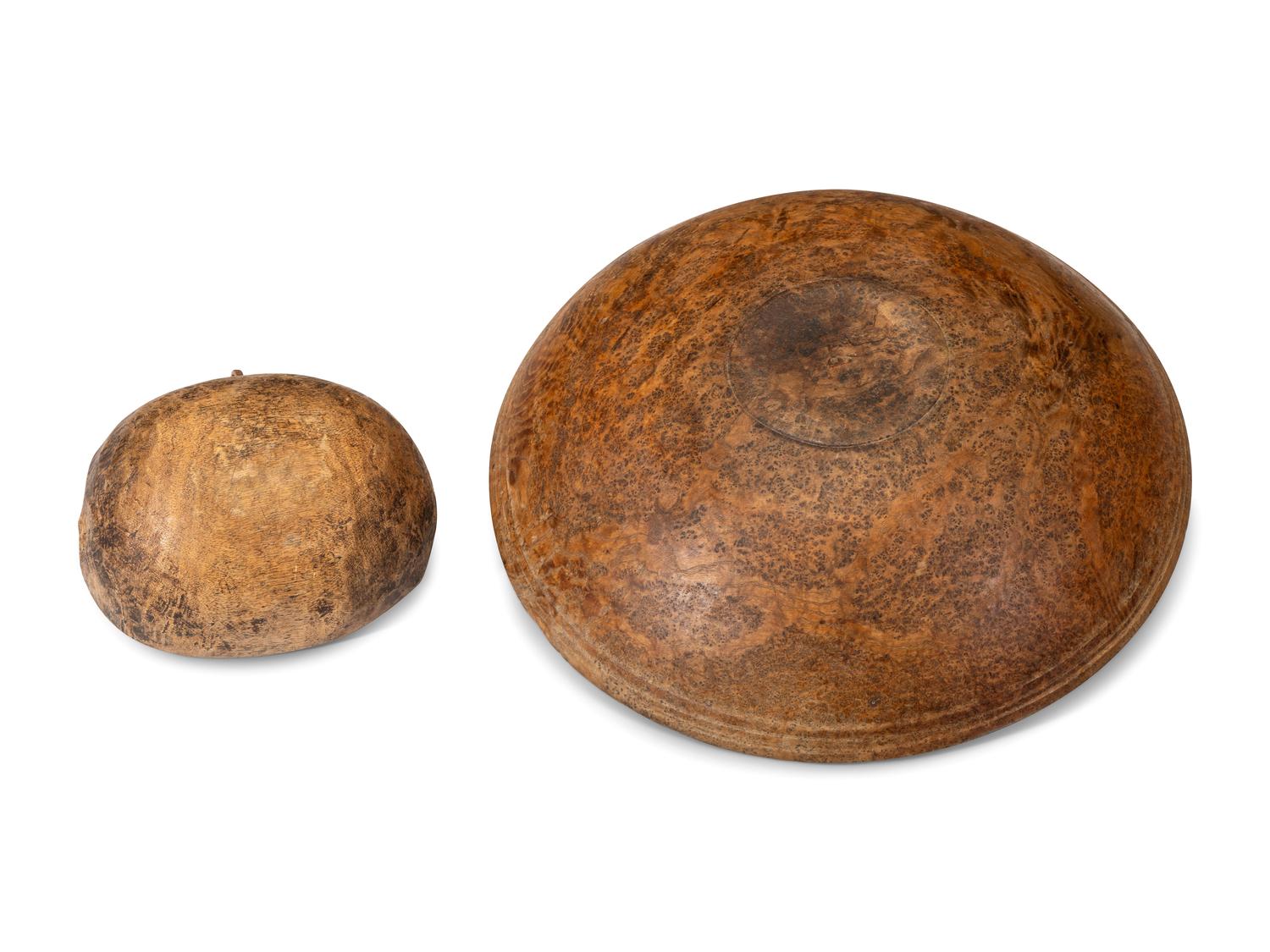 A Burl Wood Bowl and a Canoe Cup