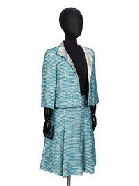 Chanel, Turquoise Tweed Skirt Suit