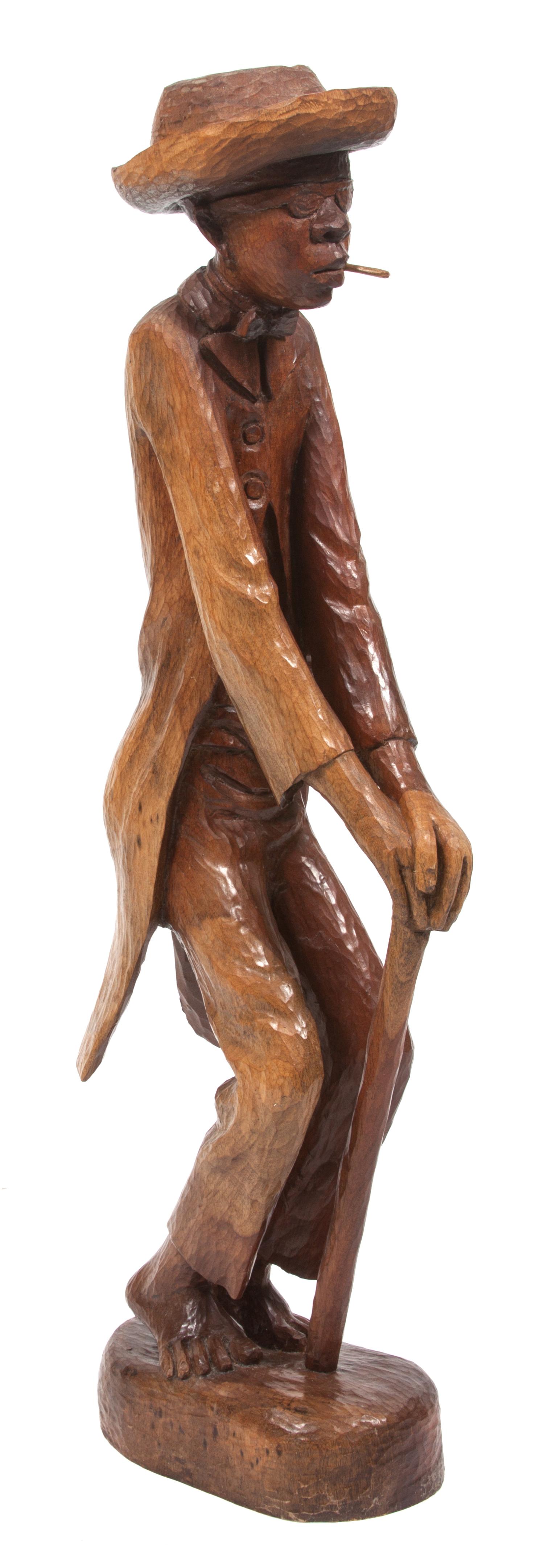 A Carved Wood Figure Height 35 1/2 inches. — SECOND HALF 20TH CENTURY
