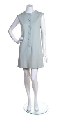 A Norman Norell Pale Green Wool Sleeveless Dress,