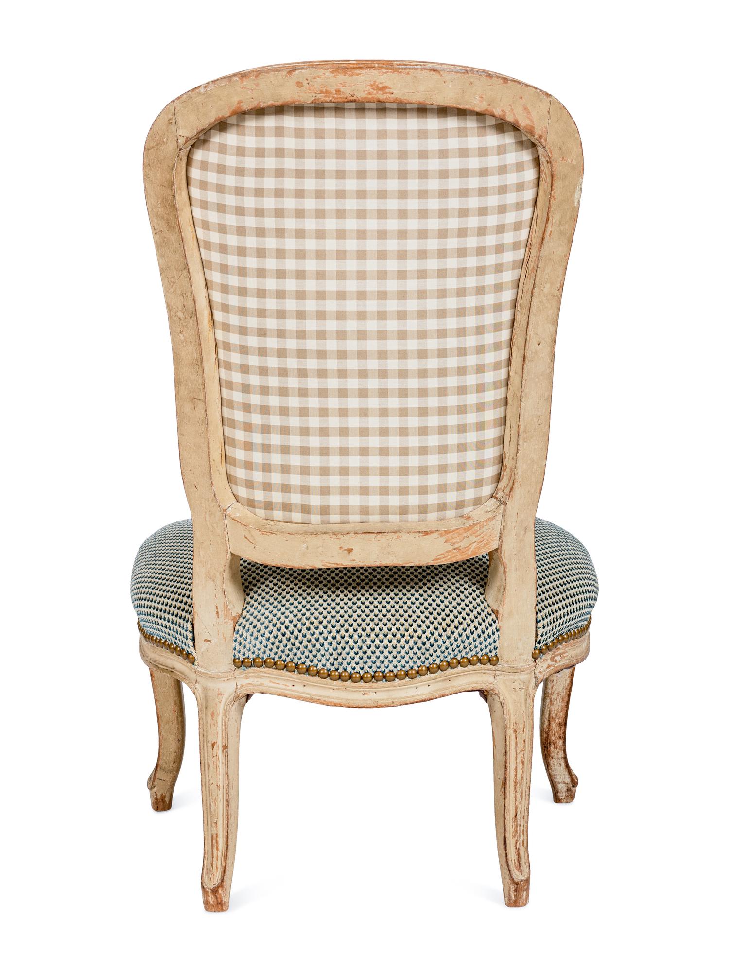 A Louis XV Style Painted Chauffeuse