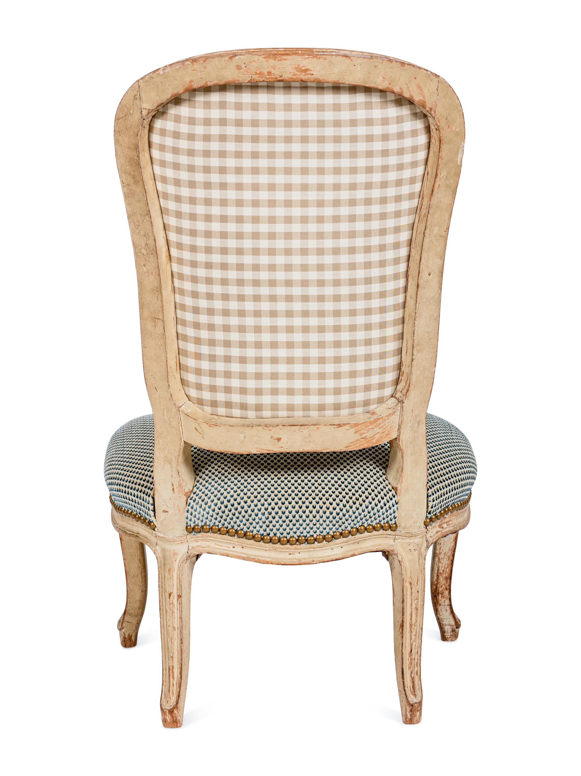 A Louis XV Style Painted Chauffeuse
