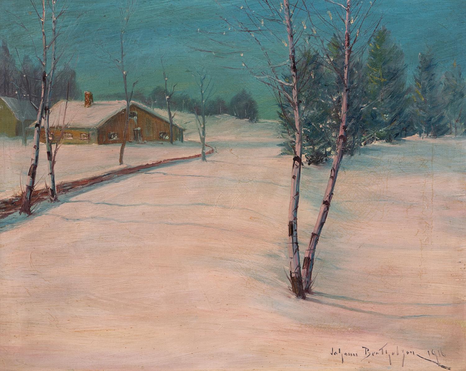 Johann Berthelsen, (American, 1883–1972), Untitled (Winter Landscape), 1916