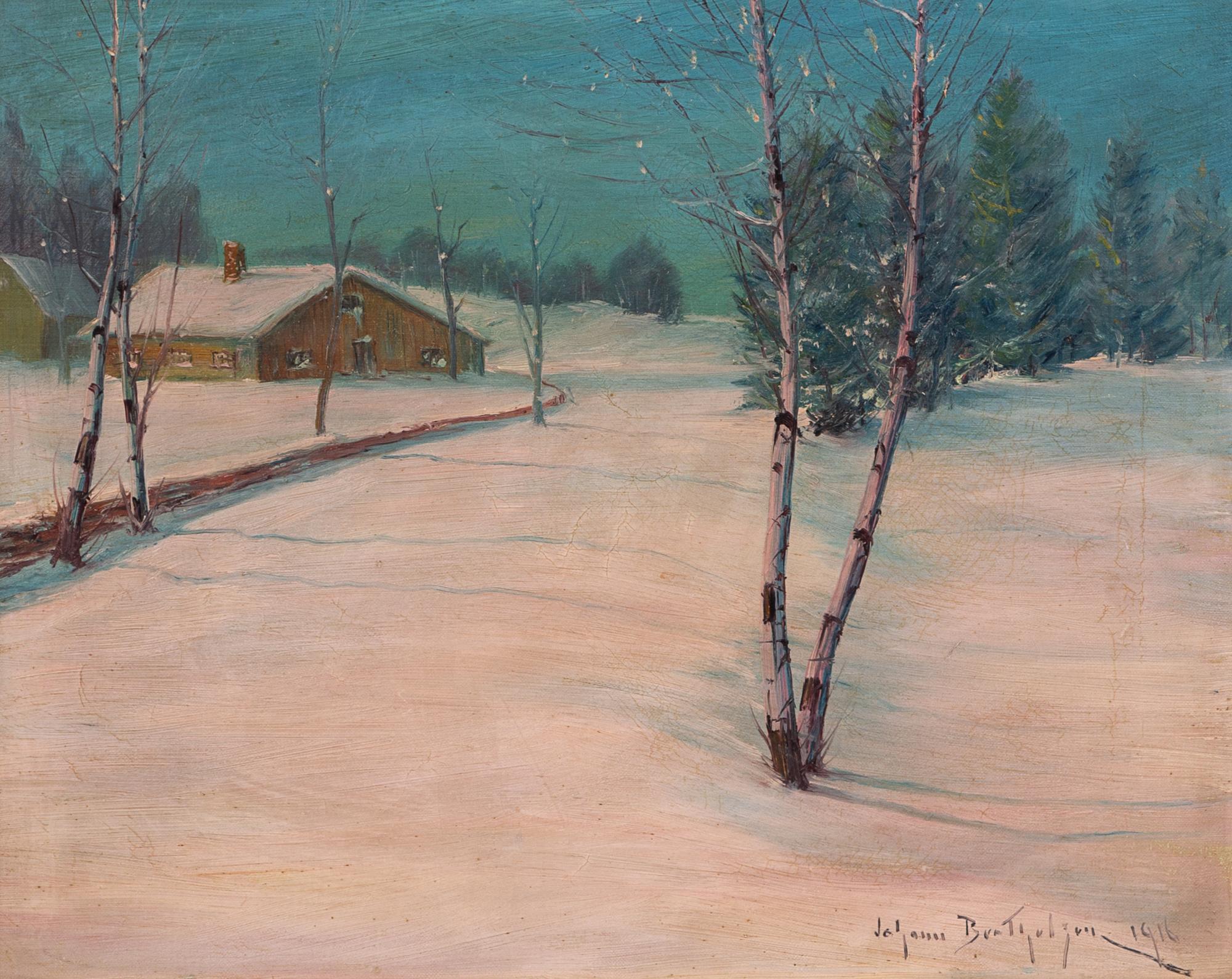 Johann Berthelsen, (American, 1883–1972), Untitled (Winter Landscape), 1916