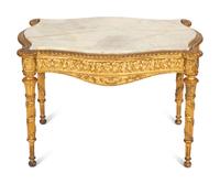 An Italian Giltwood Onyx-Top Low Table