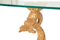 A Pair of Italian Grotto Style Carved Giltwood Pedestal Console Tables — 20th Century