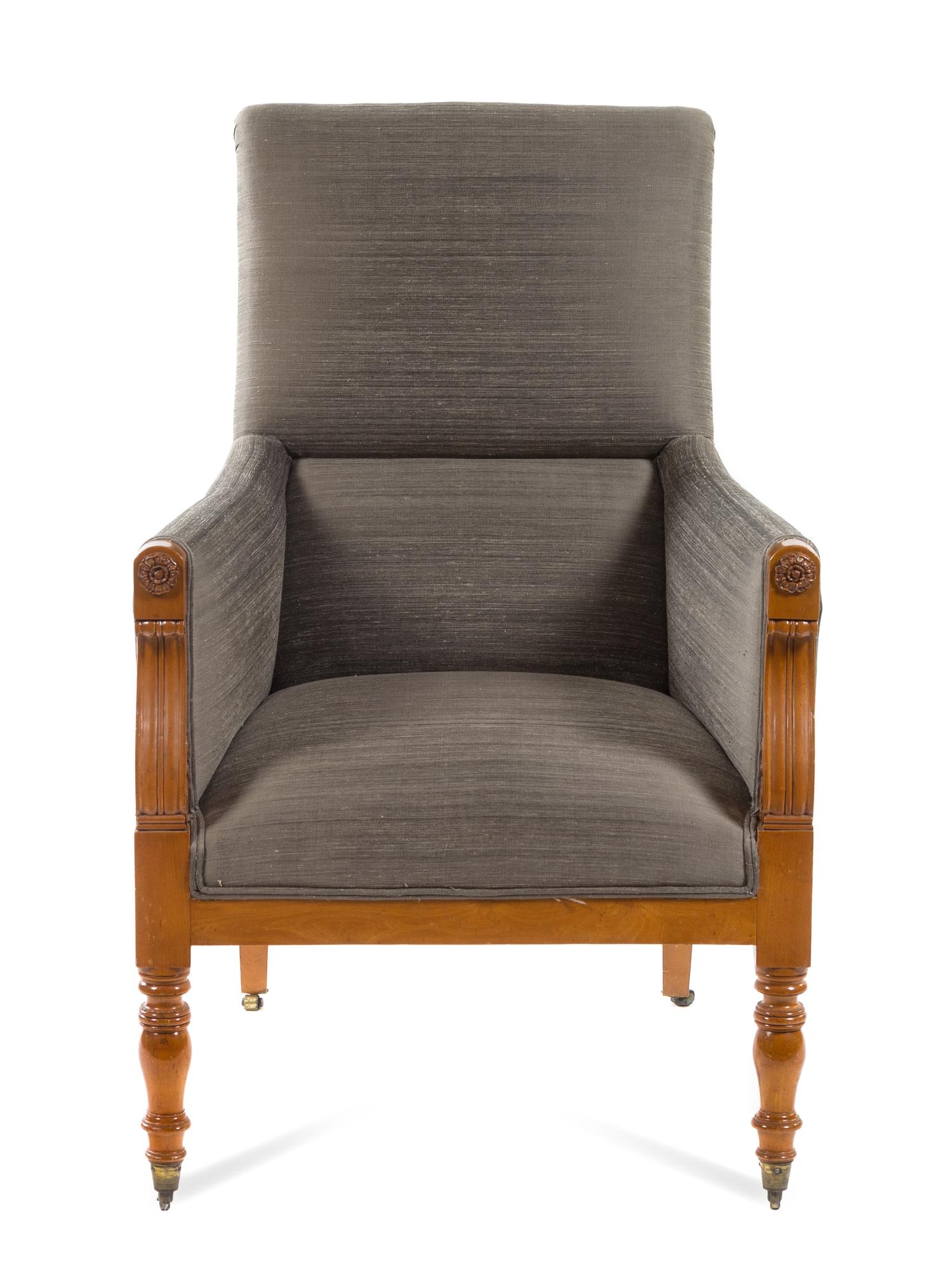 An Italian Fruitwood Bergere Height 39 1/2 x width 26 x depth 27 inches. — CIRCA 1840