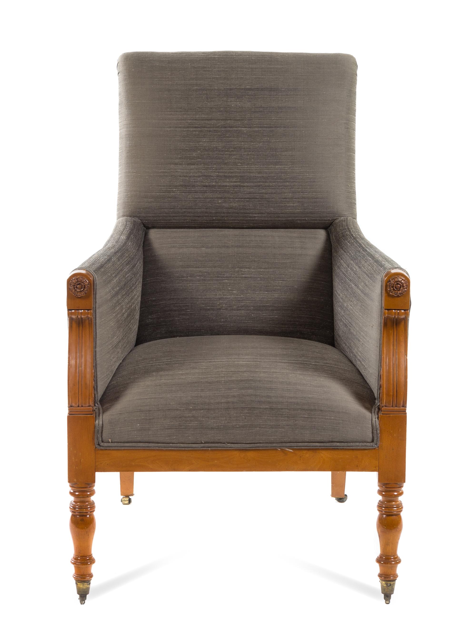 An Italian Fruitwood Bergere Height 39 1/2 x width 26 x depth 27 inches. — CIRCA 1840