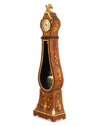 An Italian Gilt Metal Mounted Marquetry Tall Case Clock