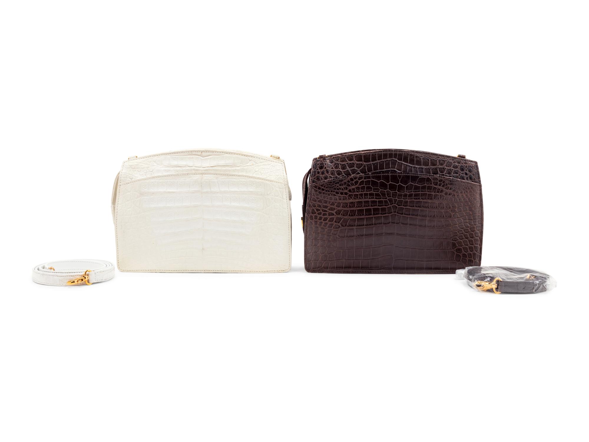 Two Lana Marks Exotic Skin Crossbody Bags: One Alligator and One Crocodile