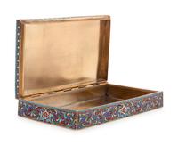 A Russian Enameled Silver Table-Top Cigarette Box