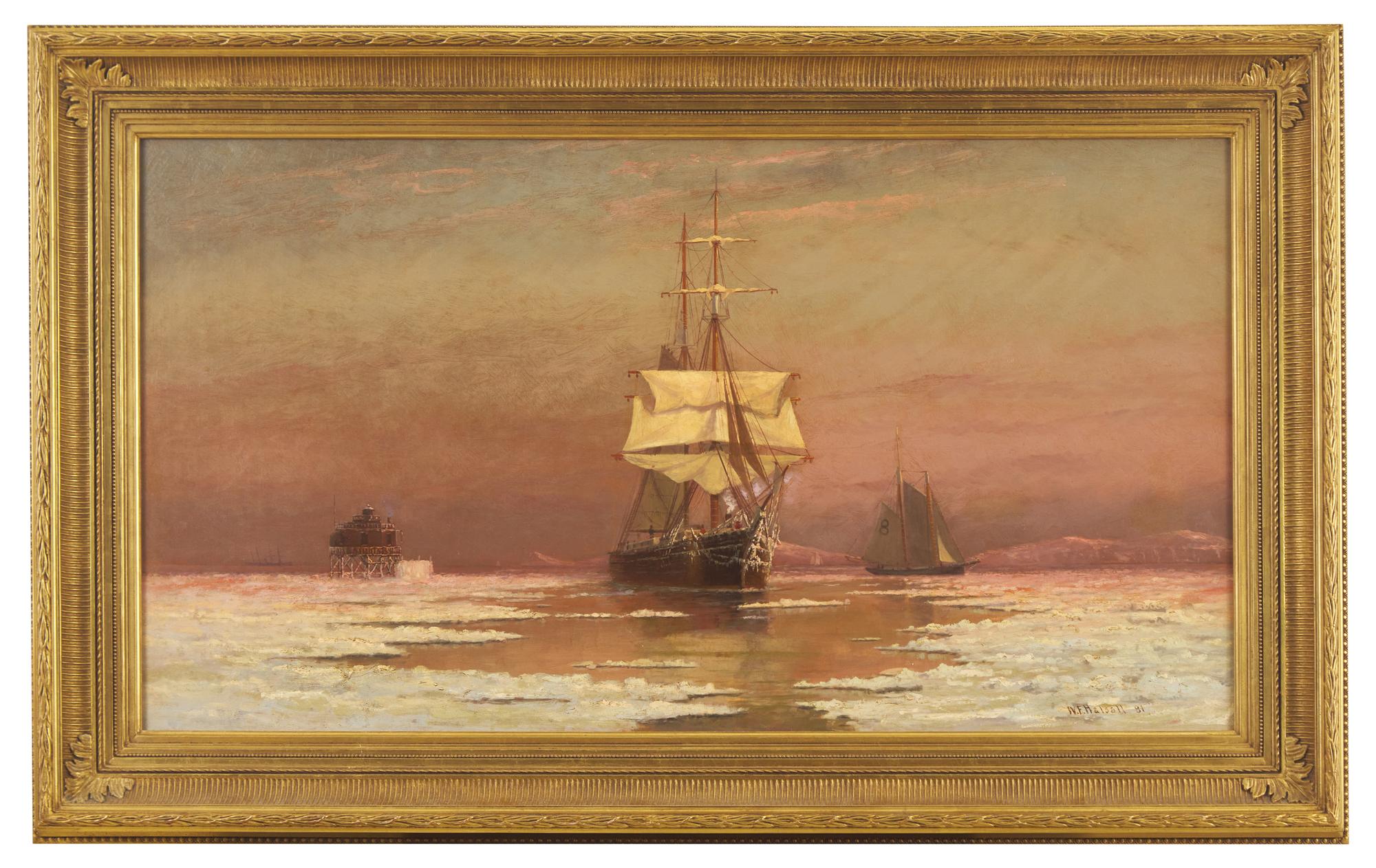 Ship in Boston Harbor Near Narrows (Bug) Light , 1881