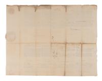 MADISON, James (1751-1831). Partly printed document signed ("James Madison"), as President, Washington, D. C., 24 September 1812, countersigned by James MONROE (1758-1831), as Secretary of State.