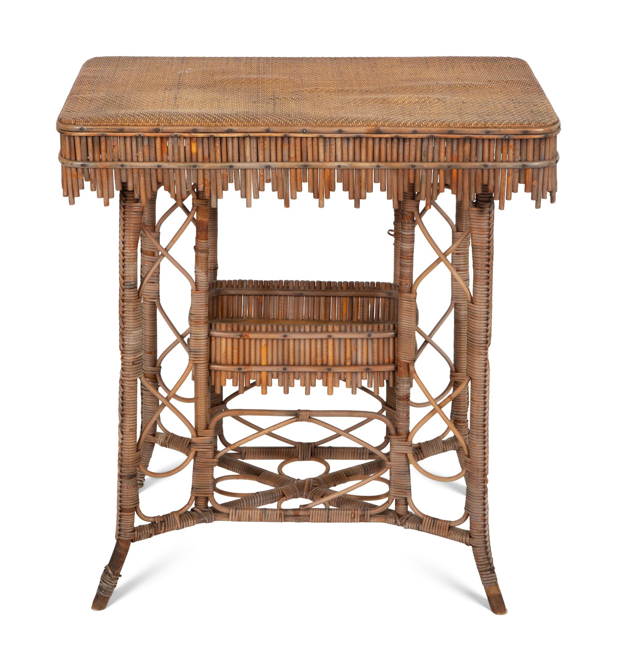 An English Rattan Occasional Table