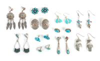 Eleven Pairs of Southwestern Earrings