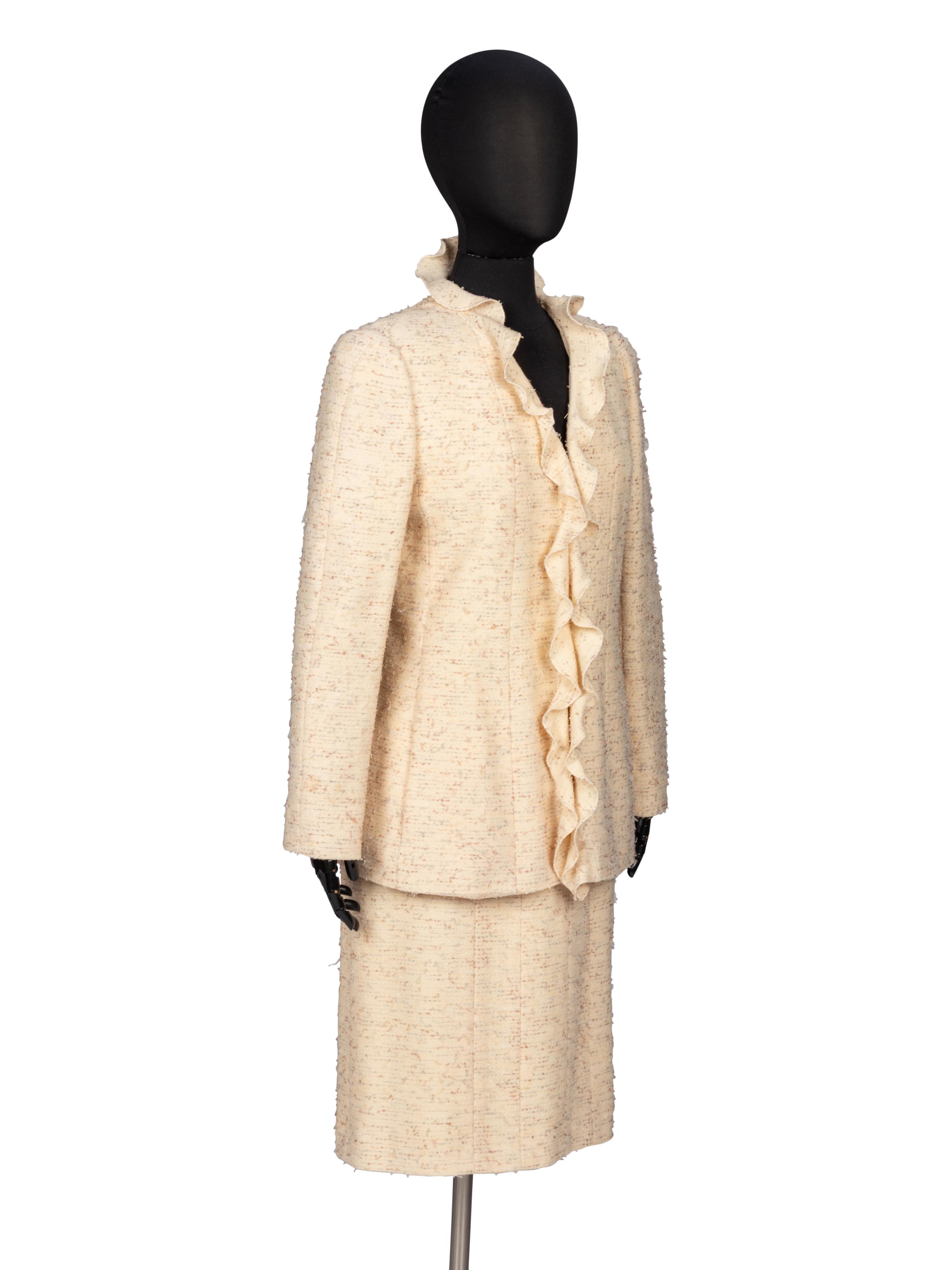 Chanel, Eyelash Tweed Skirt Suit & Matching Bag