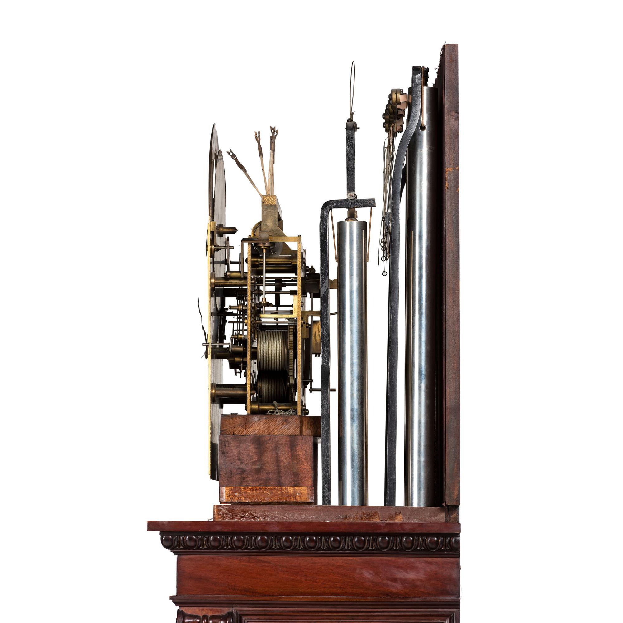 A Theodore B. Starr Mahogany Nine-Tube Tall-Case Case Clock