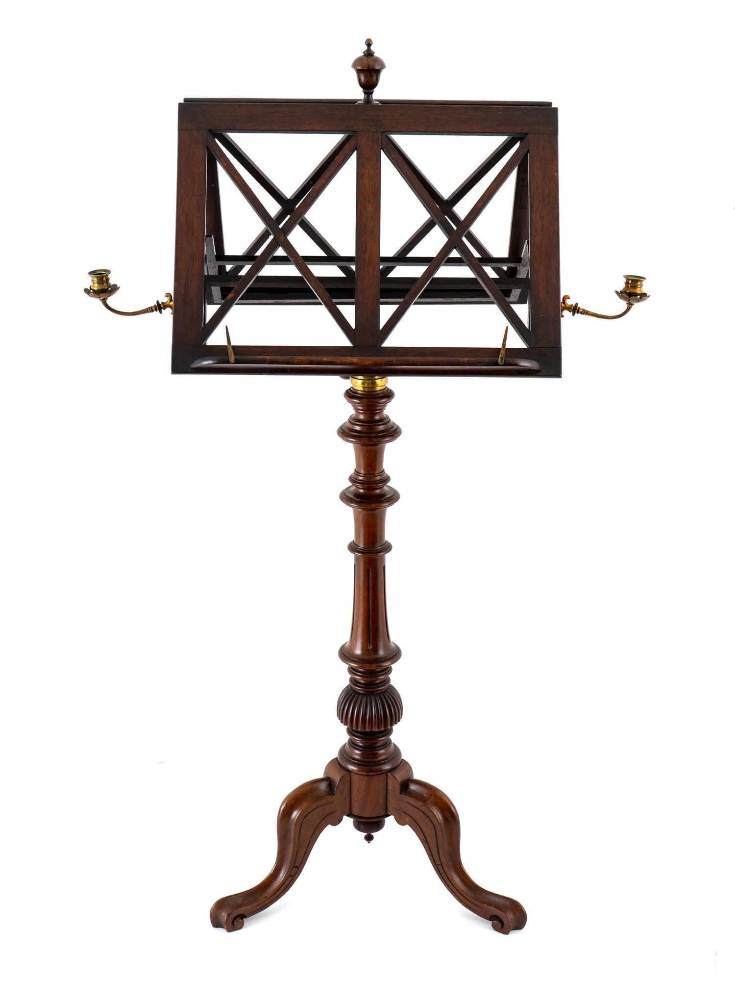 An English Mahogany Adjustable Duet Music Stand — 19TH CENTURY