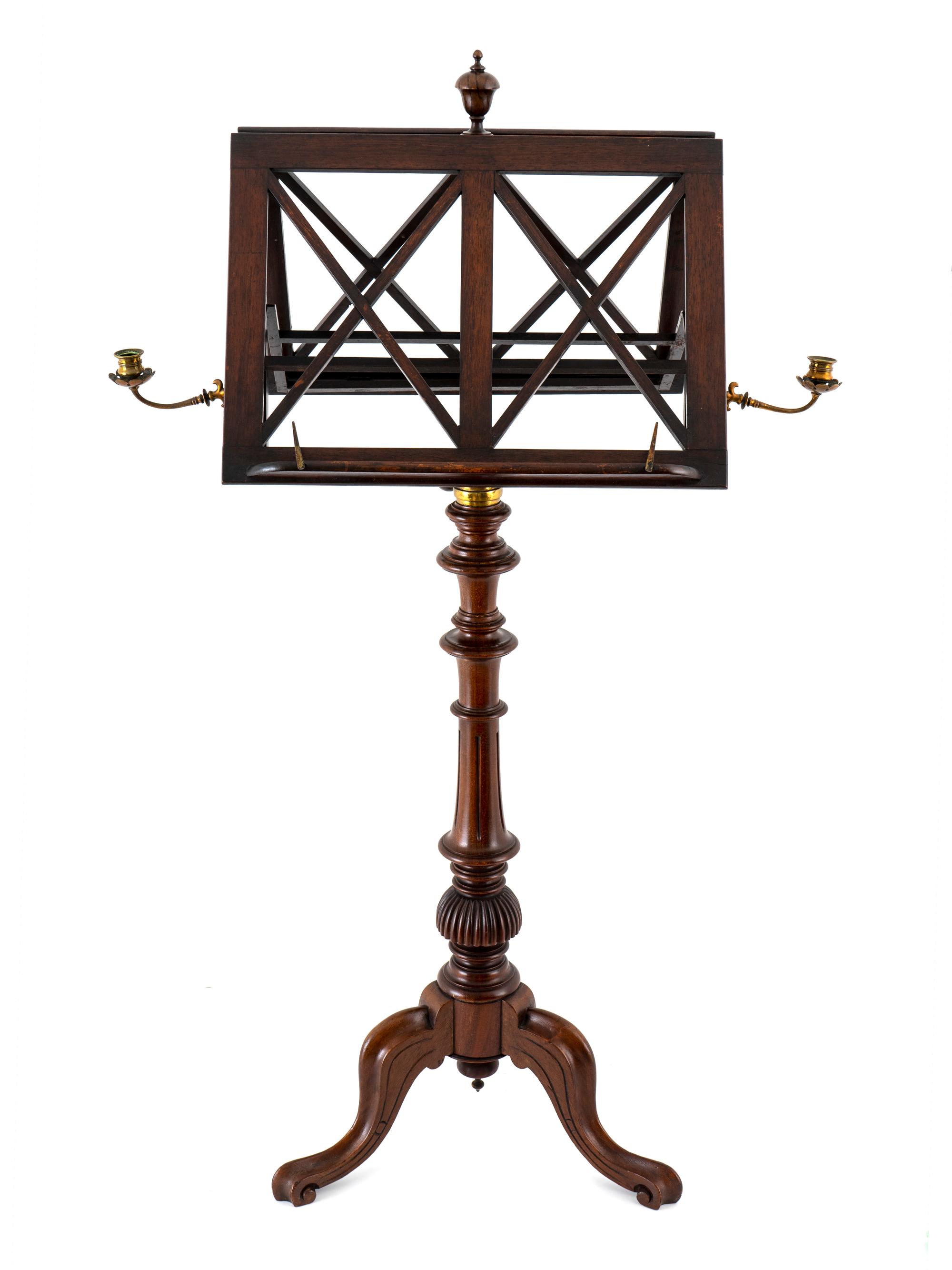 An English Mahogany Adjustable Duet Music Stand — 19TH CENTURY