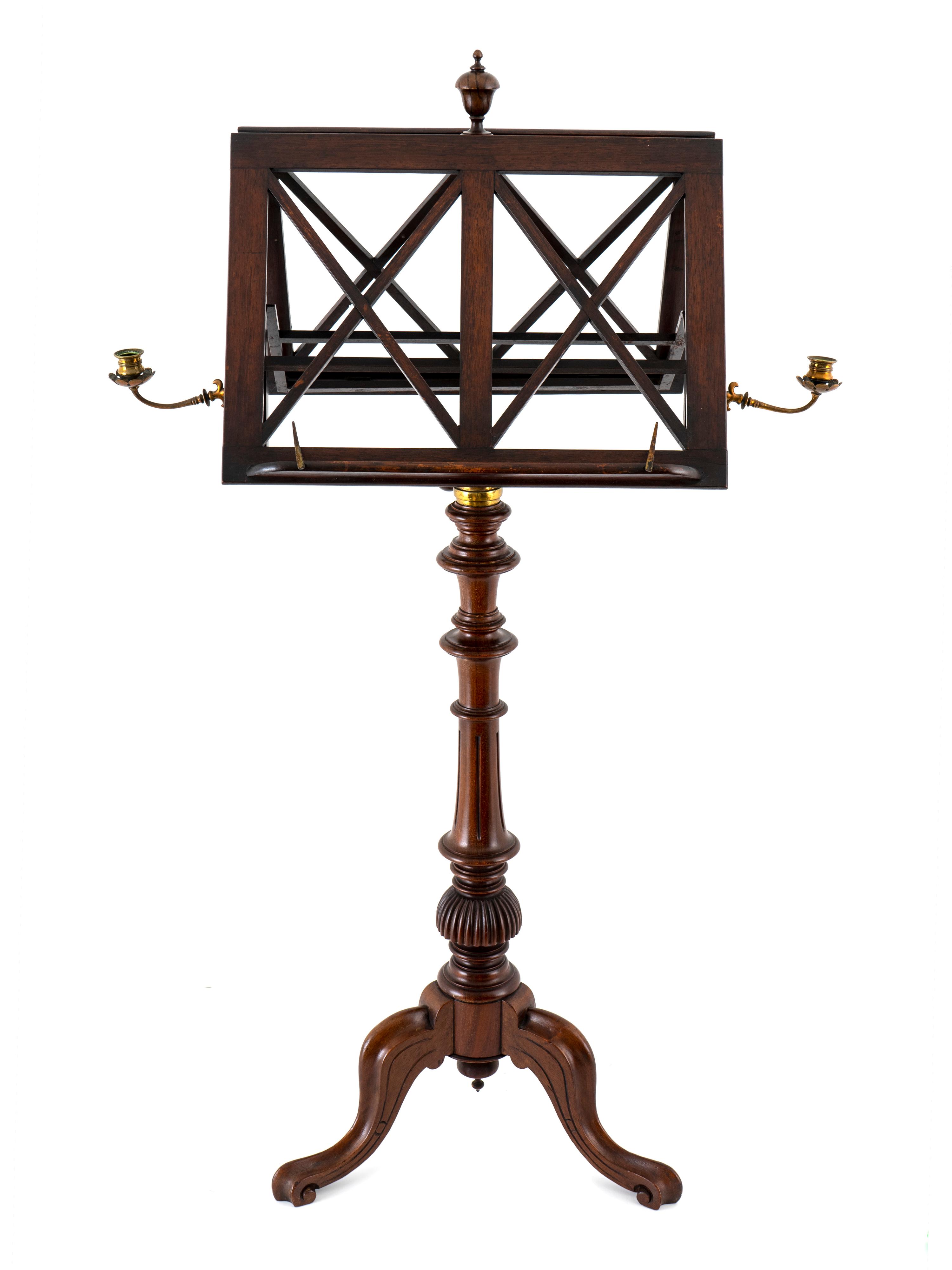 An English Mahogany Adjustable Duet Music Stand — 19TH CENTURY