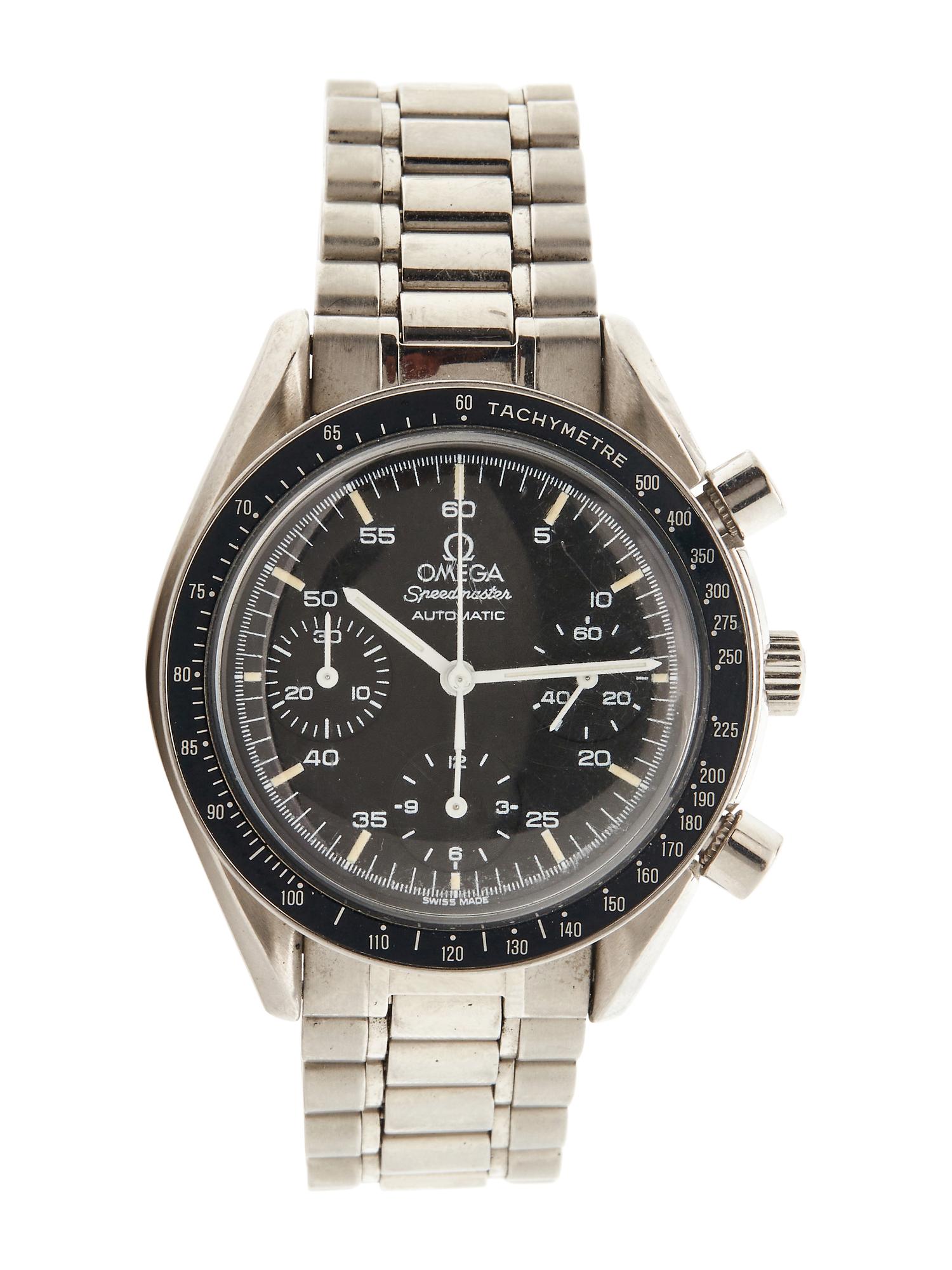 OMEGA, STAINLESS STEEL 'SPEEDMASTER REDUCED' CHRONOGRAPH WATCH