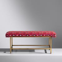 Bench, model 5429, c. 1970 with Magnum upholstery by Jack Lenor Larsen and Win Andersen Dunbar, USA