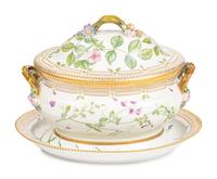 A Royal Copenhagen Flora Danica Porcelain Tureen and Stand