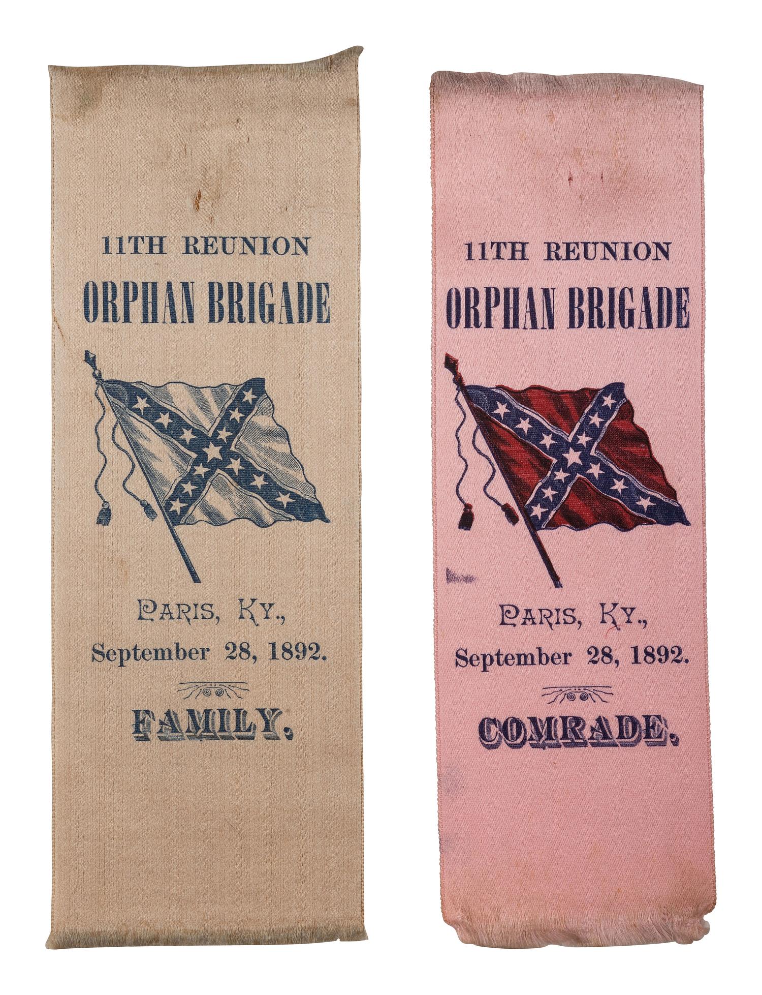 [CIVIL WAR]. Confederate reunion ribbons and associated letters.