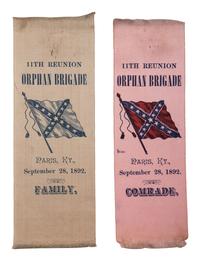 [CIVIL WAR]. Confederate reunion ribbons and associated letters.