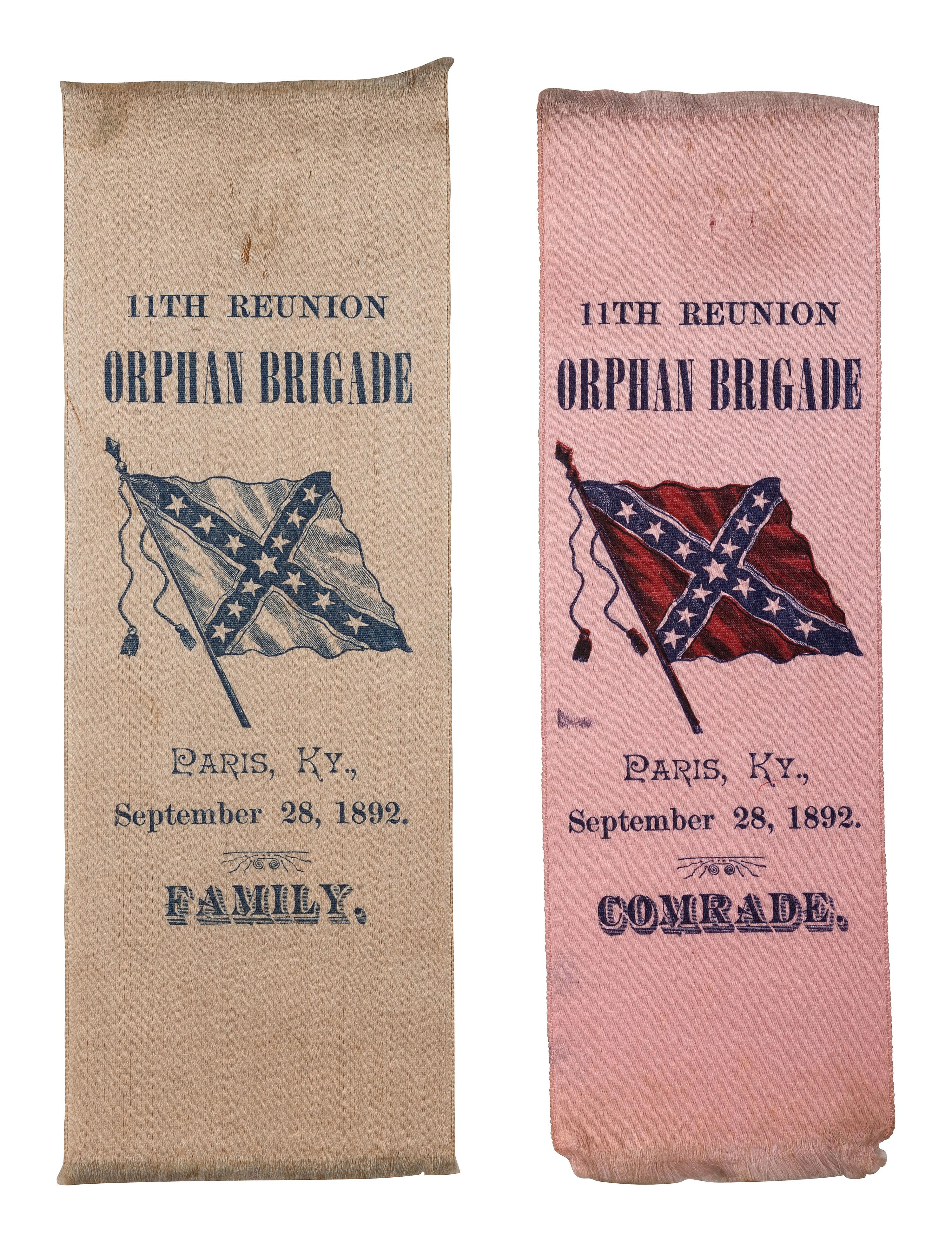 [CIVIL WAR]. Confederate reunion ribbons and associated letters.