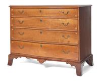 A Federal Serpentine Inlaid Cherrywood Chest of Drawers, New England, Circa 1800